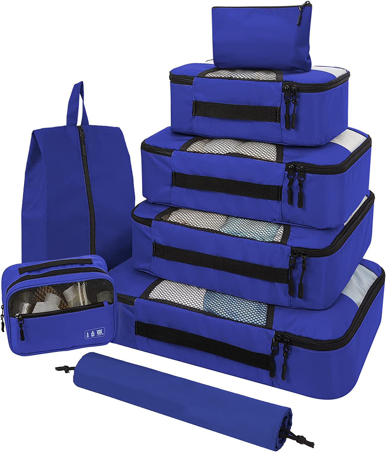 Packing Cubes | 8 Set | Color Royal Blue | Veken - aborderproducts