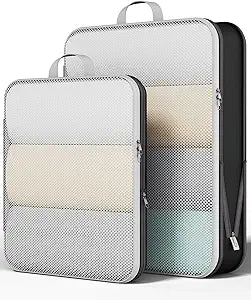 Veken 2 Set Compression Packing Cubes(Black) - aborderproducts