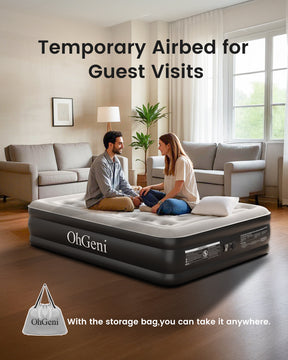 OhGeni | Air Mattress | 18" | Twin | Black - aborderproducts