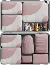 Travel Makeup Organizer M3V1 (6+5) 11-Piece Set Light Coral Red