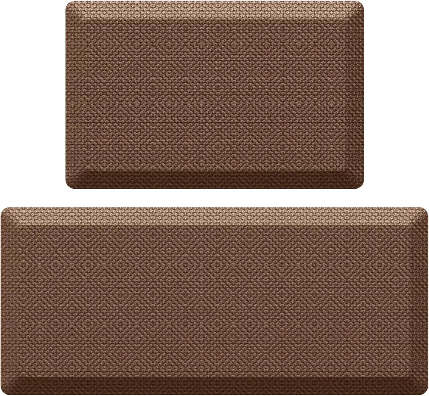 Ophanie | Anti Fatigue Cushioned Mat | 2 Pack | 20"x 32" + 20"x 48"| Brown - aborderproducts