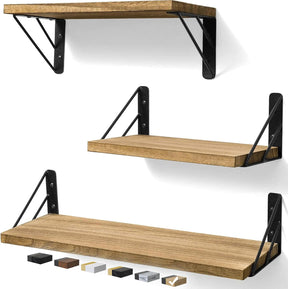 BAYKA | Floating Shelves | Brown | Set of 3