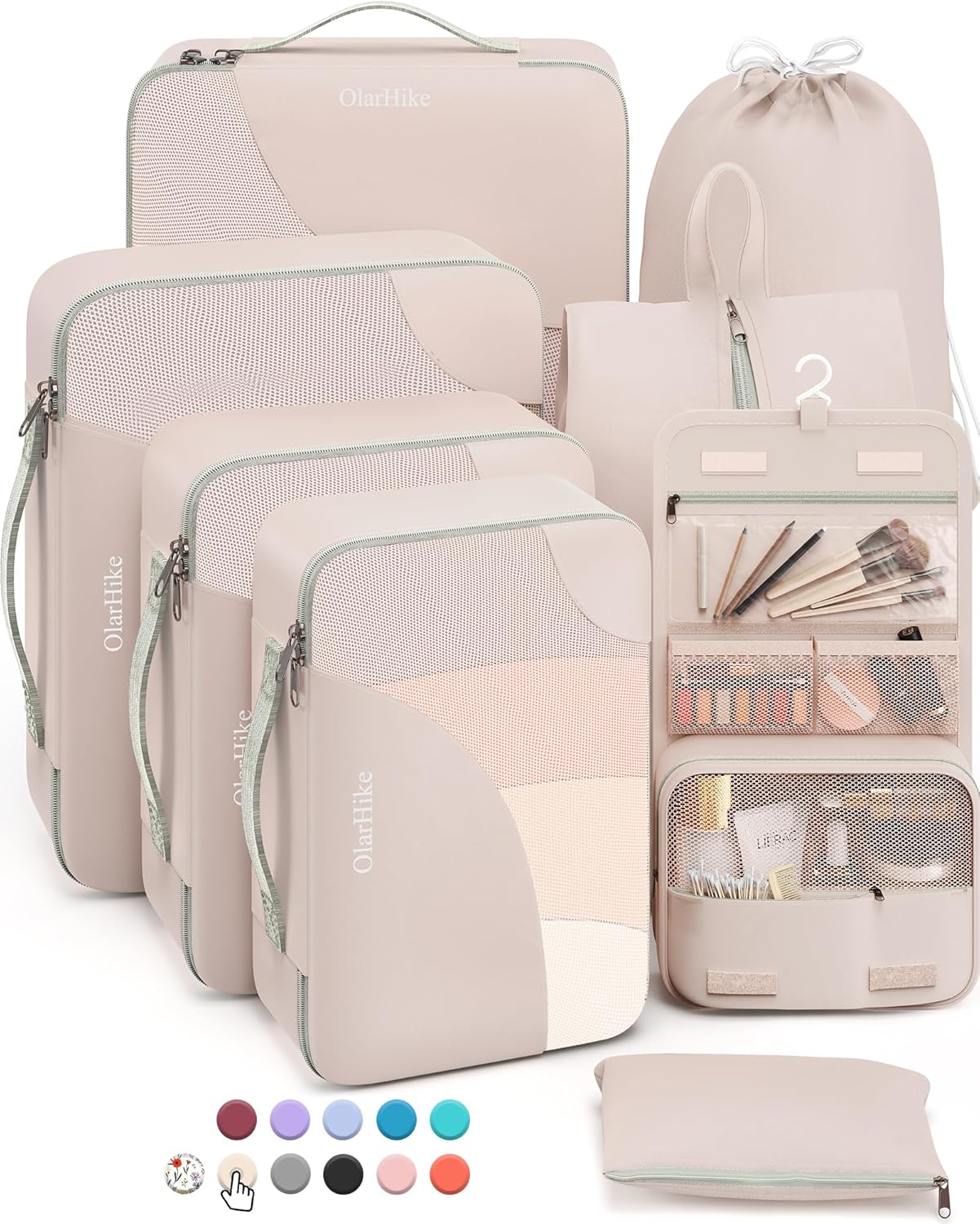 OlarHike | Packing Cubes | 8 Set | Cream