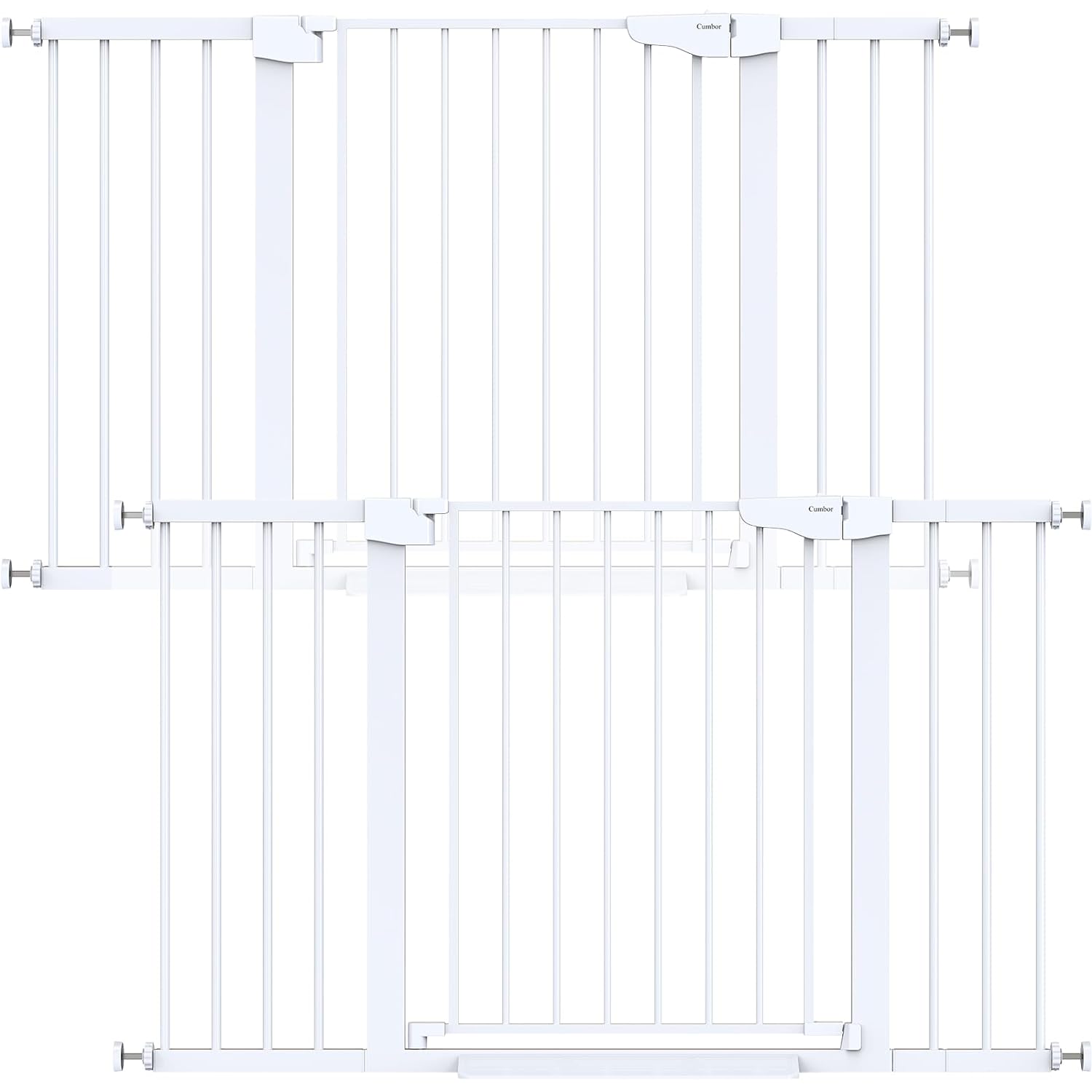 Cumbor | 2 Pack | 29.7"-51.5" | Baby Gate Extra Wide | White