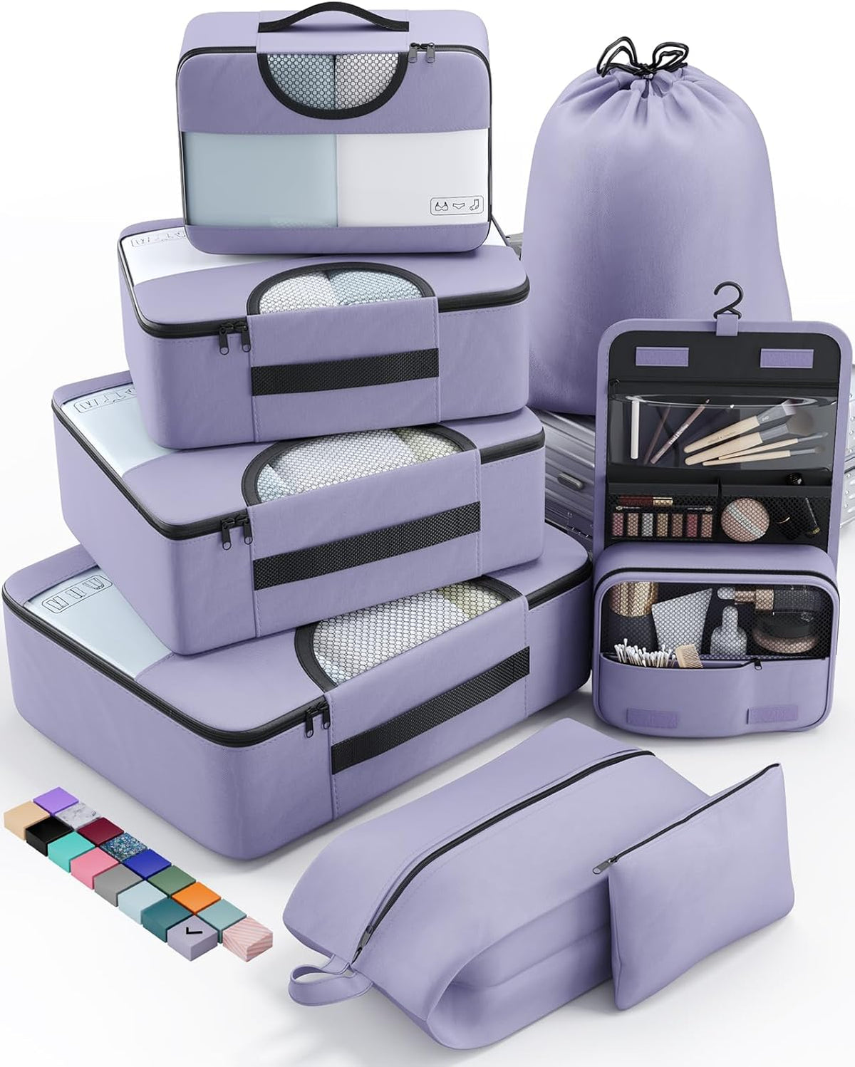 Veken | Packing Cubes | 8 Set | Dusty Purple