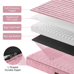 OhGeni | Orthopedic Waterproof & Machine Washable Dog Bed | 36 Inches | Pink - aborderproducts
