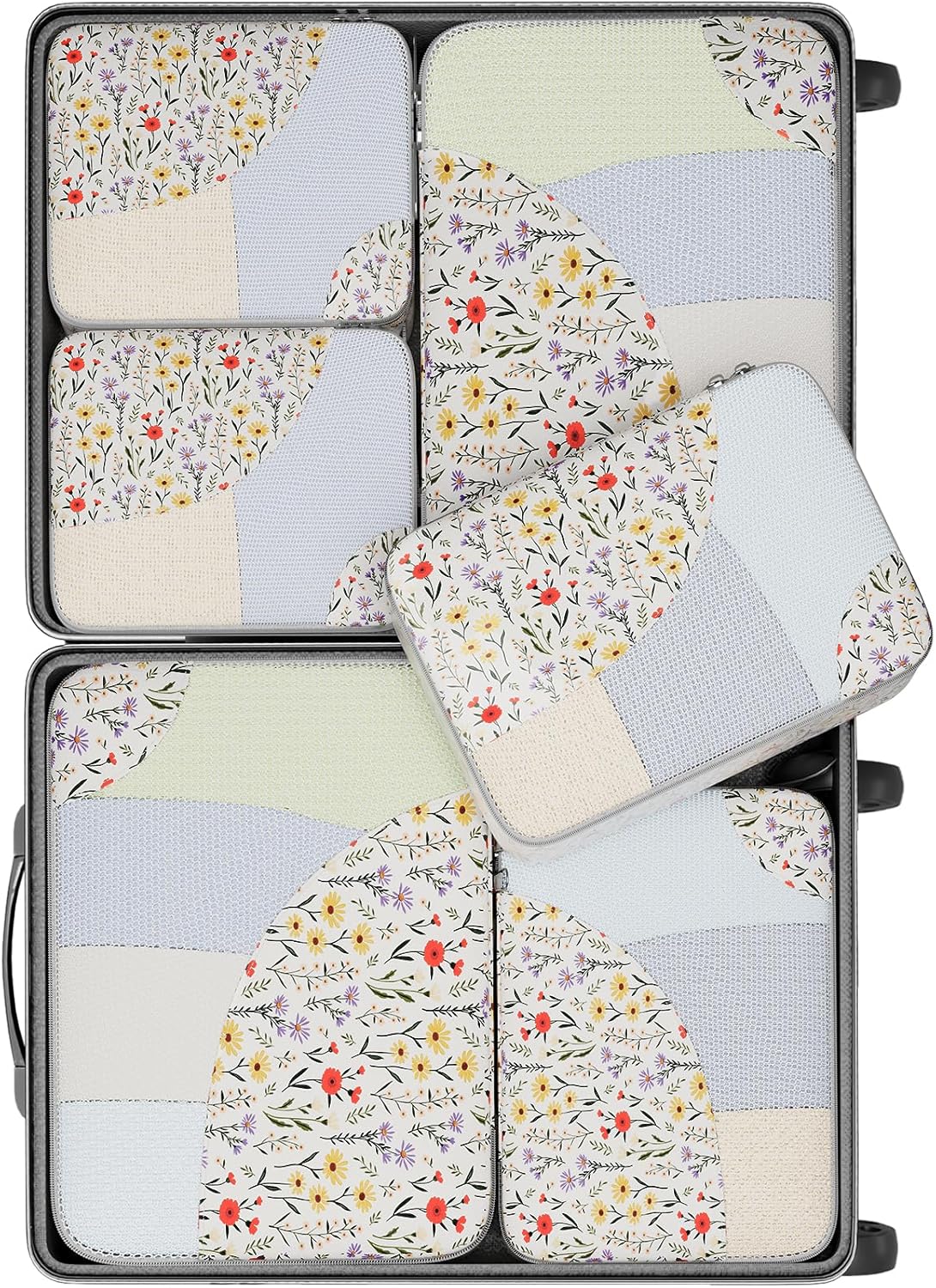 OlarHike Packing Cubes | Set Of 6 | Floral - aborderproducts