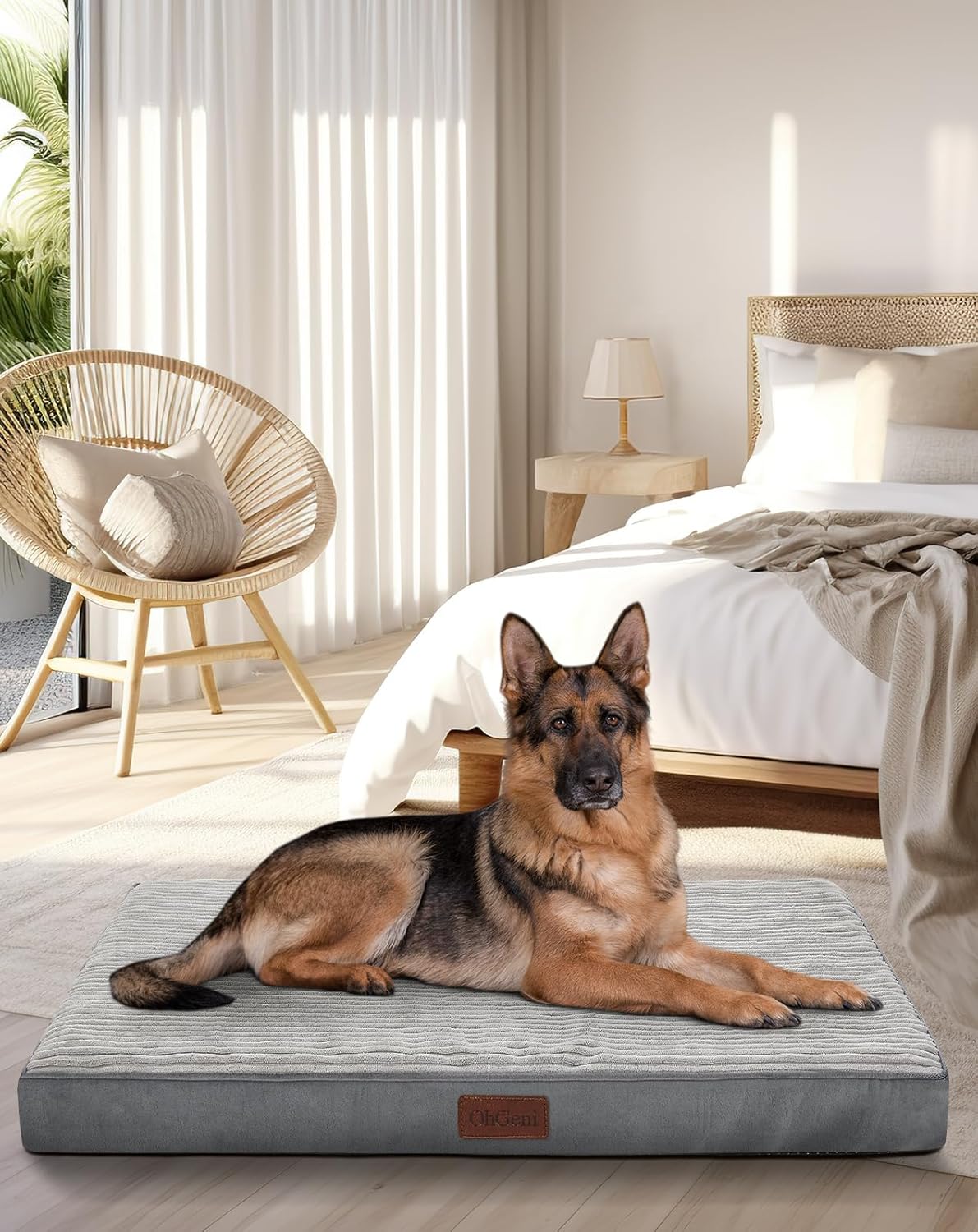 OhGeni | Dog Bed | 41 Inch | Gray - aborderproducts