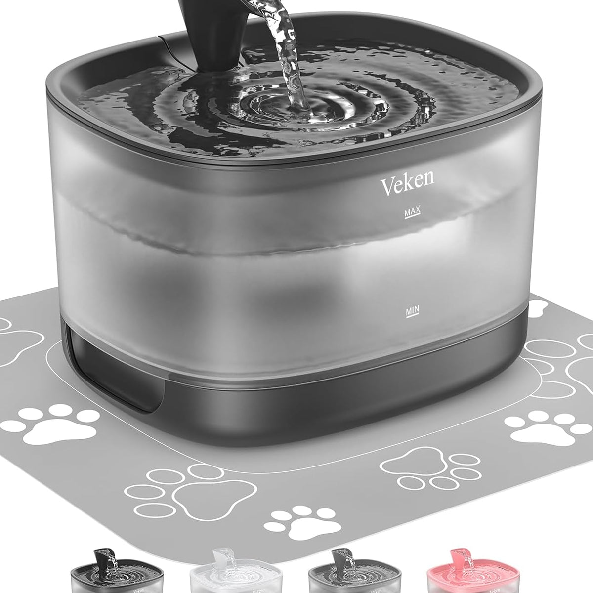 Life Essence Water Life Series O×2 Veken Pet Fountain 95oz/2.8L Automatic Water Dispenser with