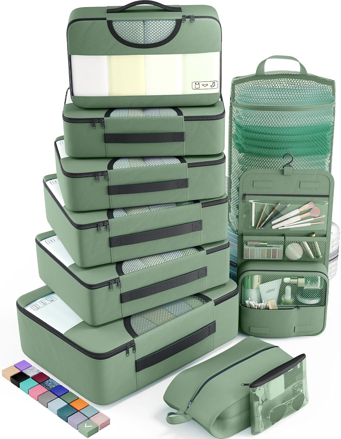 Veken | 10 Set | Packing Cube | Jade Matcha - aborderproducts