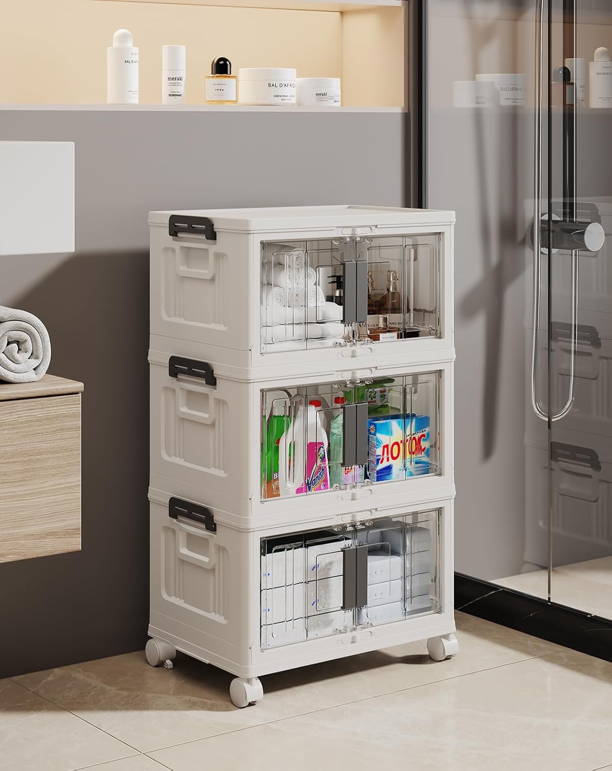 OlarHike | Stackable Storage Bin | 23QT | 3 Pack Cubes - aborderproducts