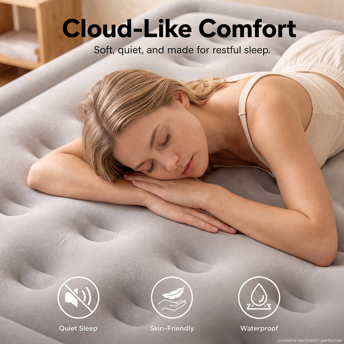 OlarHike Full Air Mattress Built-in Pump，20" Air Bed for Home,600LBS-zoom-3