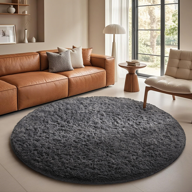 Ophanie | Round Rug | 5 Ft | Grey-zoom-