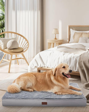 OhGeni | Dog Bed | Sherpa Fabric | 41 Inches | Gray - aborderproducts