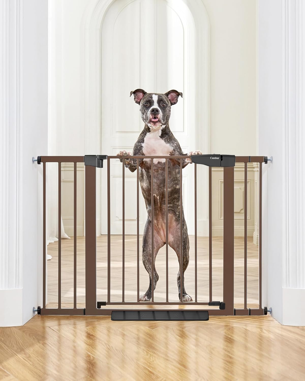 CUMBOR | SAFETY GATE | 29.7-46"W X 30.5"H | BROWN - aborderproducts