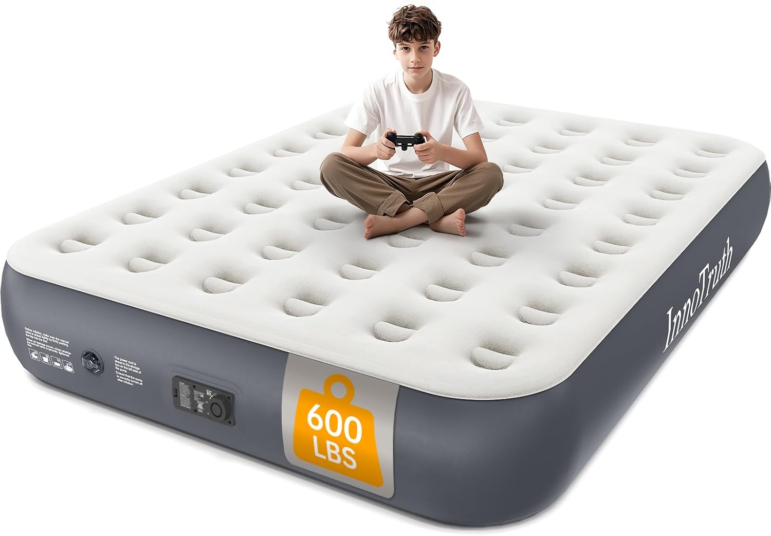 InnoTruth | Air Mattress | 13" | Queen | Dark Gray - aborderproducts