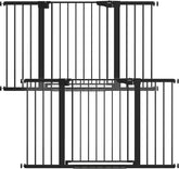 Cumbor 2 Pack 29.7-54.2" Baby Gate for Stairs, Mom's Choice Awards Winner-Auto Close Dog Gate for doorways, Easy Install Pressure Mounted Pet Gate Indoor, Walk Thru Wide Safety Gate for Dog, Black