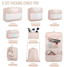 Veken | Packing Cubes | 8 Set | Cream - aborderproducts