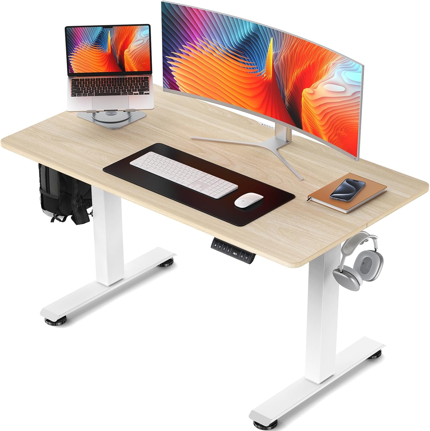 Veken | Electric Standing Desk | 47.2 Inch | Nature - aborderproducts