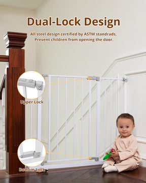 Baby Gate Extra Tall | 28.9” to 42.1” | White | InnoTruth - aborderproducts