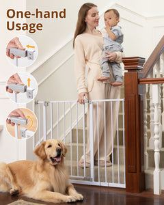 Baby Gate Extra Tall | 28.9” to 42.1” | White | InnoTruth - aborderproducts