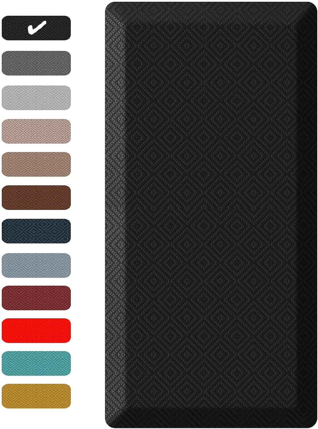 Ophanie | Anti Fatigue Standing Cushioned Mat | 24'' x 70'' | Black