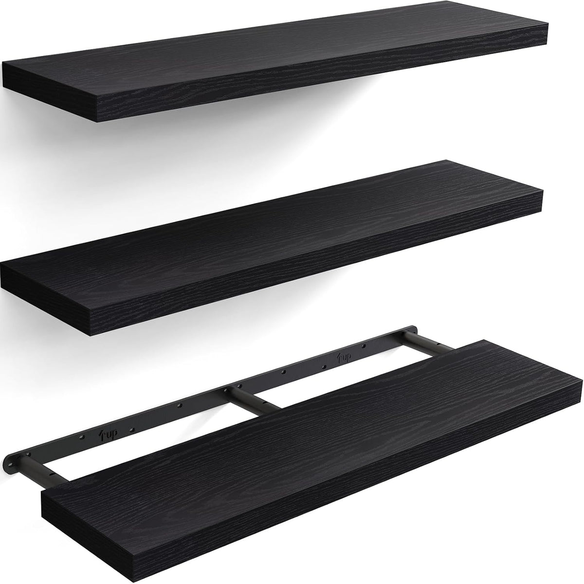 BAYKA | Floating Shelves | 36 inches | 3-Pack | Black