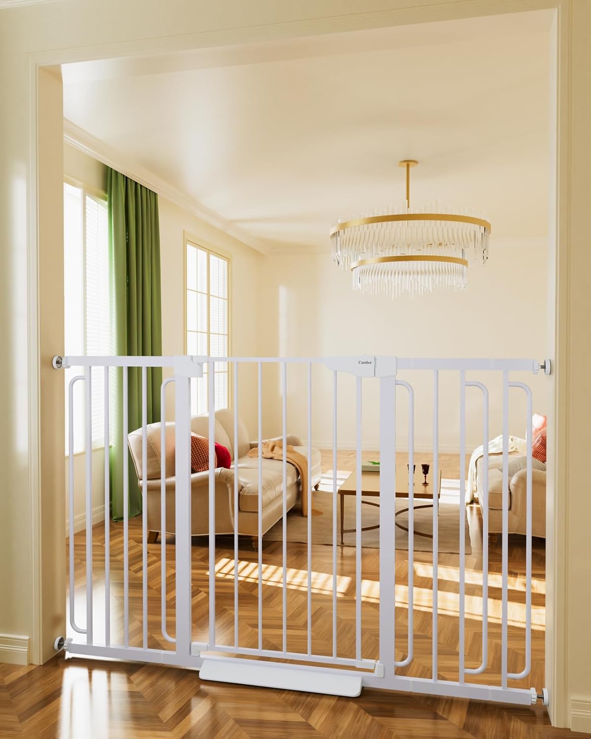CUMBOR | SAFETY GATE | 29.7-57"W x 36"H | WHITE - aborderproducts