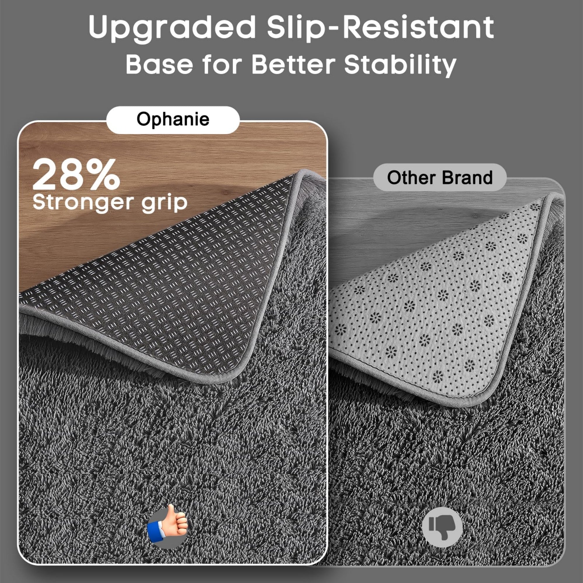 Ophanie 2x3 Small Area Rug Non Slip Plush Entryway Bedroom Rug Grey Soft Fluffy Throw Carpet-zoom-4