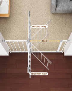 Baby Gate Extra Tall | 28.9” to 42.1” | White | InnoTruth - aborderproducts