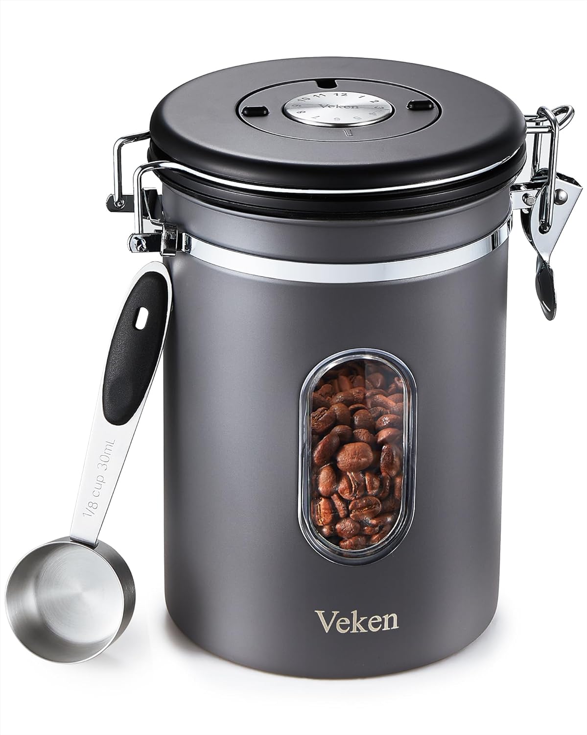 Coffee Canister|22OZ|Gray|Veken - aborderproducts