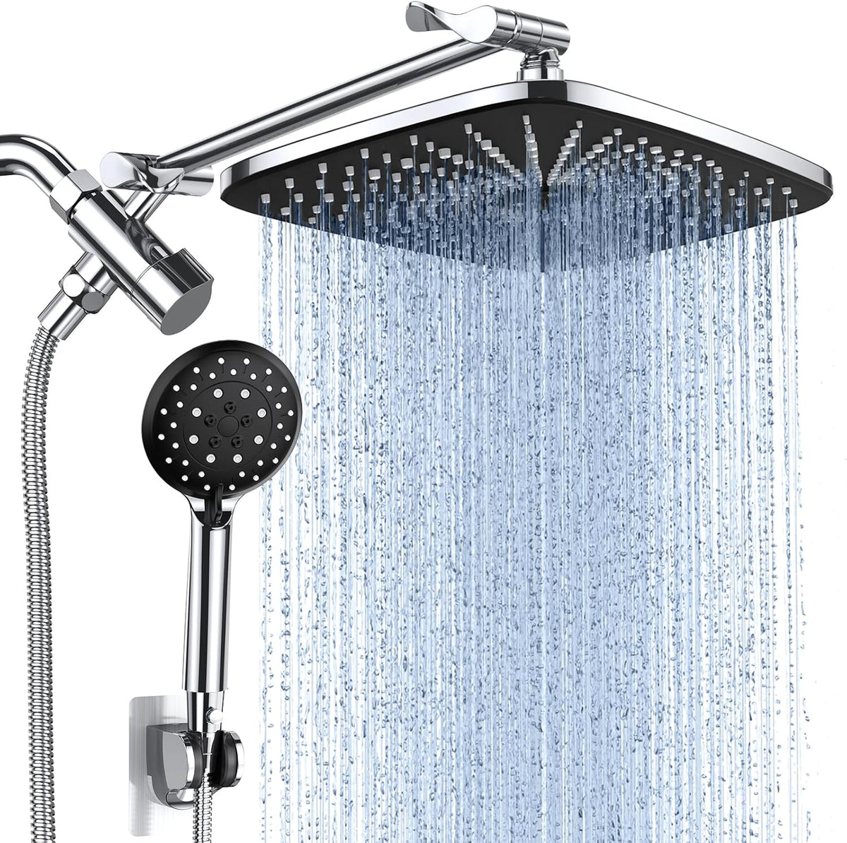 Veken | Rain Shower Head Combo | with Extension Arm| Silver Chrome