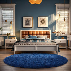 Ophanie | Round Rug | 5 Ft | Blue - aborderproducts