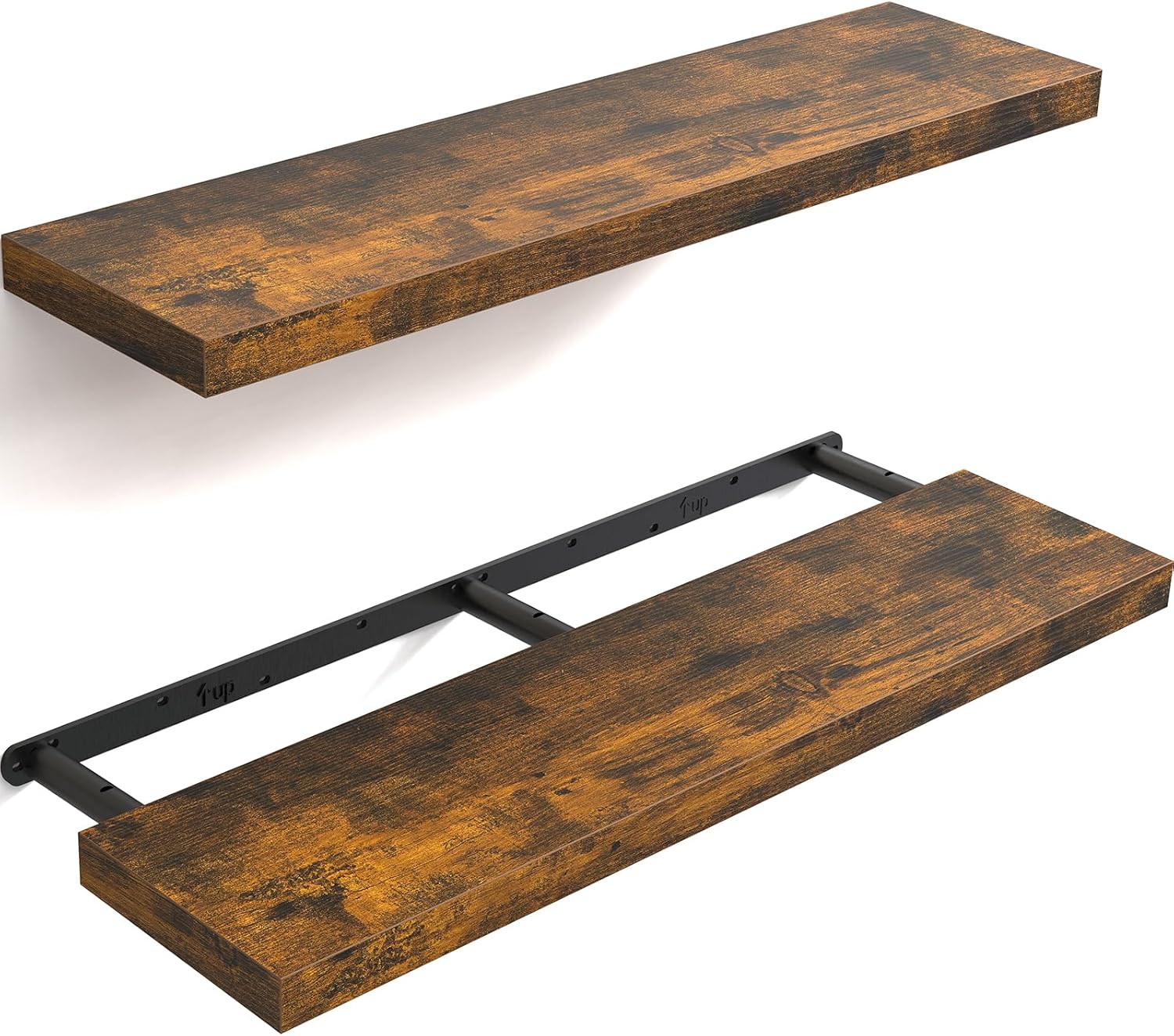 BAYKA | Floating Shelves | 36 inches | 2-Pack | Rustic Brown - aborderproducts
