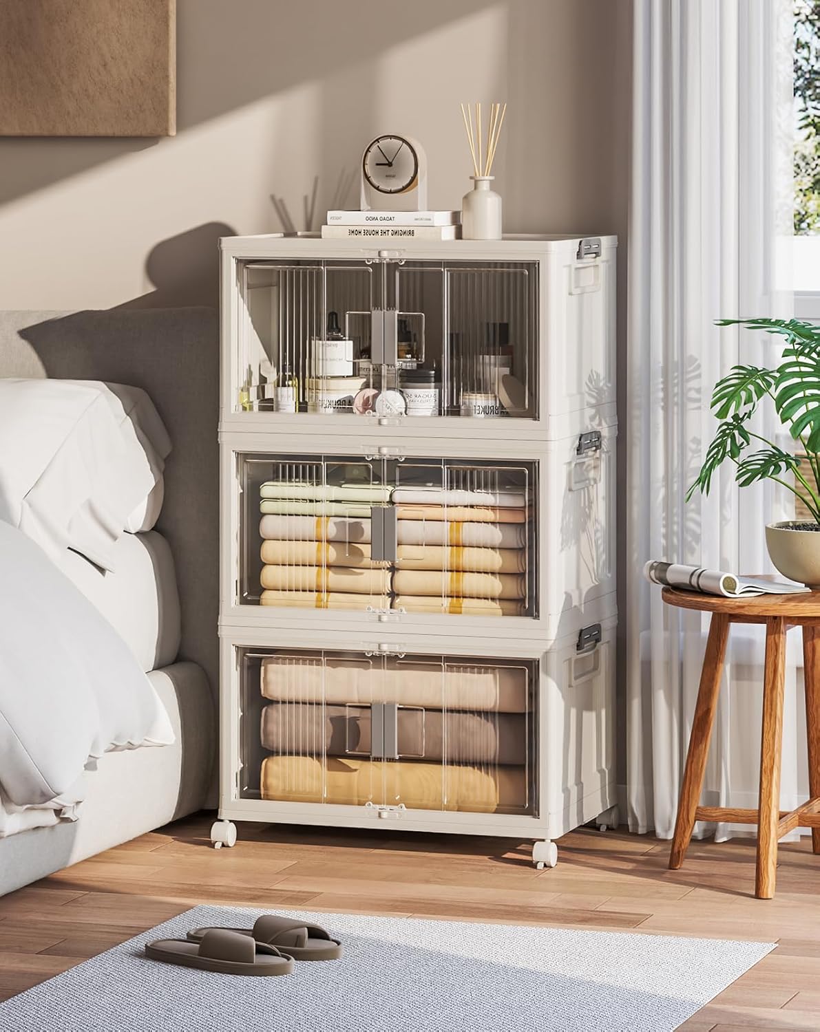 OlarHike | Storage Bins | 76QT | 3 Pack | Warm Gray - aborderproducts