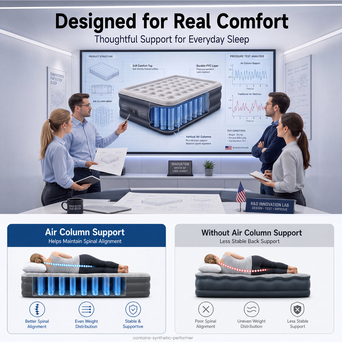 OlarHike Air Mattress Queen Built-in Pump, 20" H Inflatable Mattress,700LBS-zoom-3