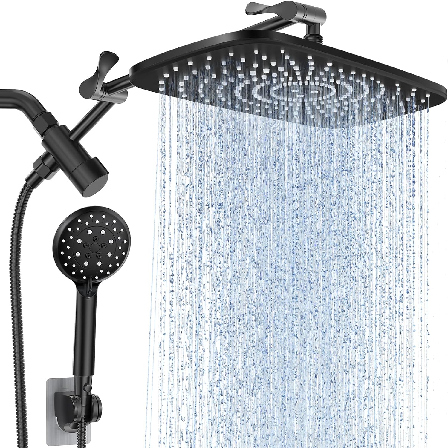 Veken | Shower Head Combo | 11.8 Inch | 1.8gpm | Matte Black - aborderproducts