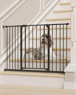 InnoTruth 28.9-49" Baby Gate for Stairs, 30" Tall Extra Wide Pet Gates for Doorways One-Hand Opening, Easy Walk Thru Dual Lock Dog Gates for the House, Hallways, Rooms, Easy Install Toddler Gate,Black (Copy) - aborderproducts