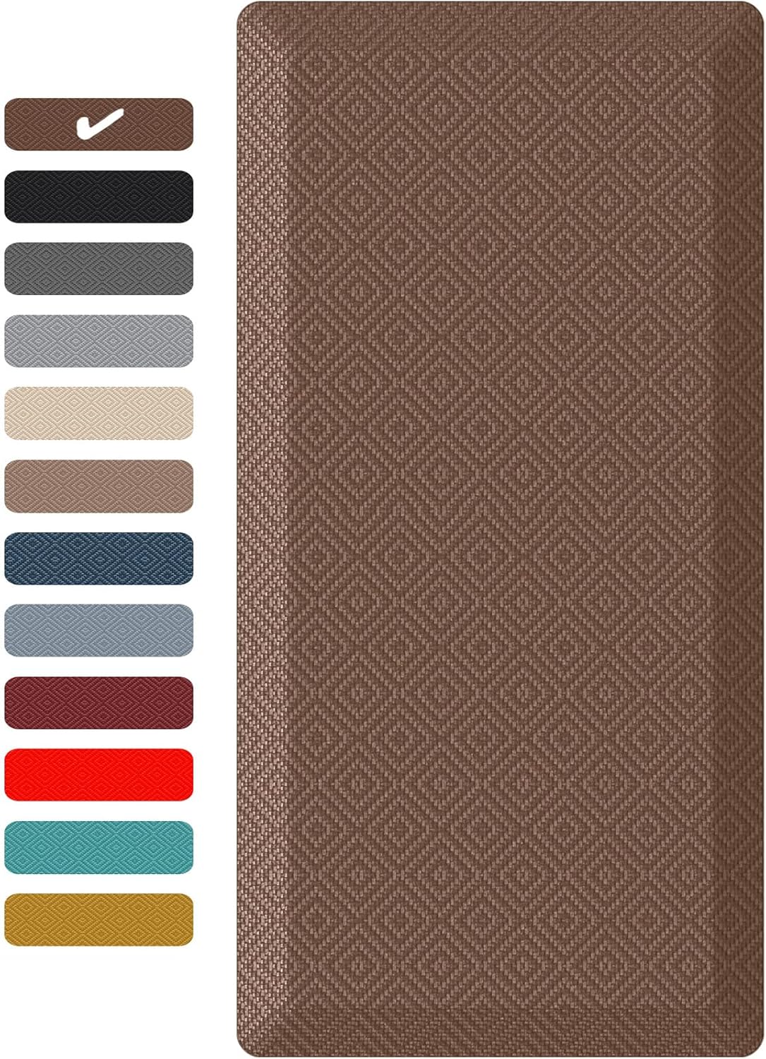 Ophanie | Anti Fatigue Standing Cushioned Mat | 24'' x 70'' | Brown