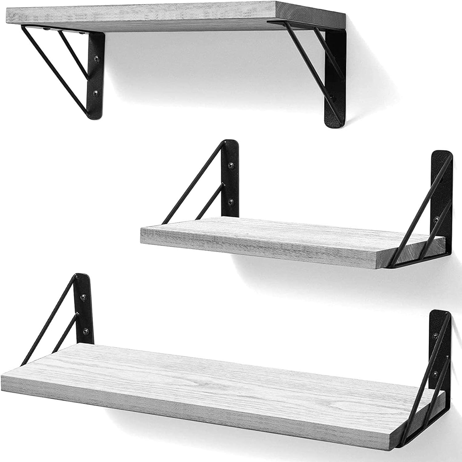 BAYKA Wall Shelves for Bedroom Decor, Floating Wall Shelves-3pcs-White - aborderproducts