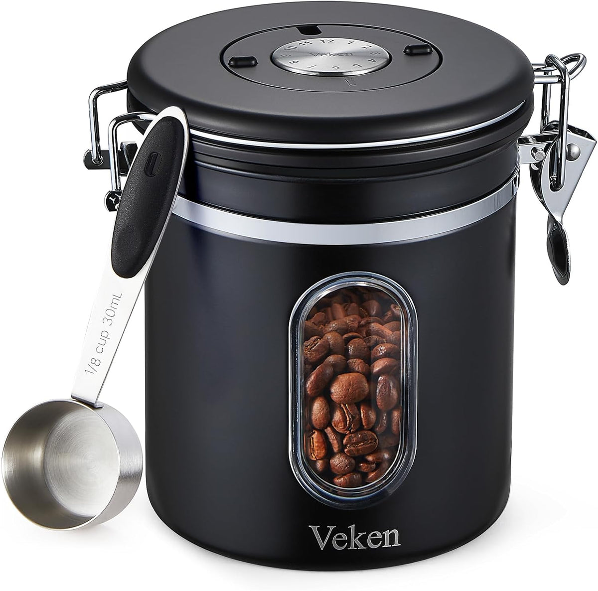 Coffee Canister|16OZ|Black|Veken - aborderproducts