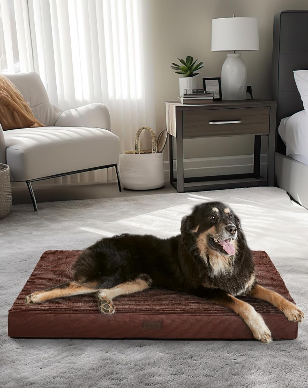 Orthopedic Dog Bed| X-Large (41 x 28 x 4 Inch)|Brown|OhGeni - aborderproducts
