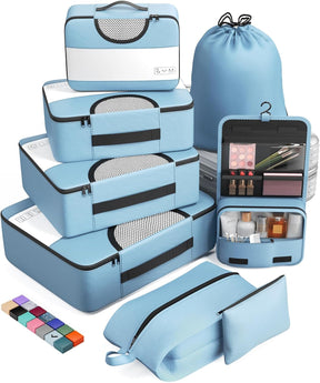 Veken | Packing Cubes | 8 Set | Light Blue