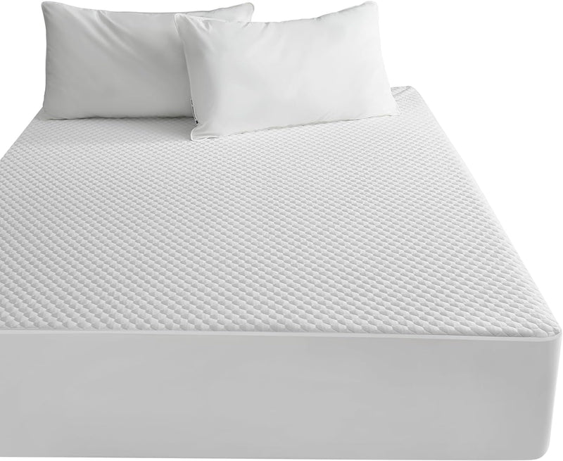 OhGeni | Waterproof Mattress Protector | Full Size | White-zoom-