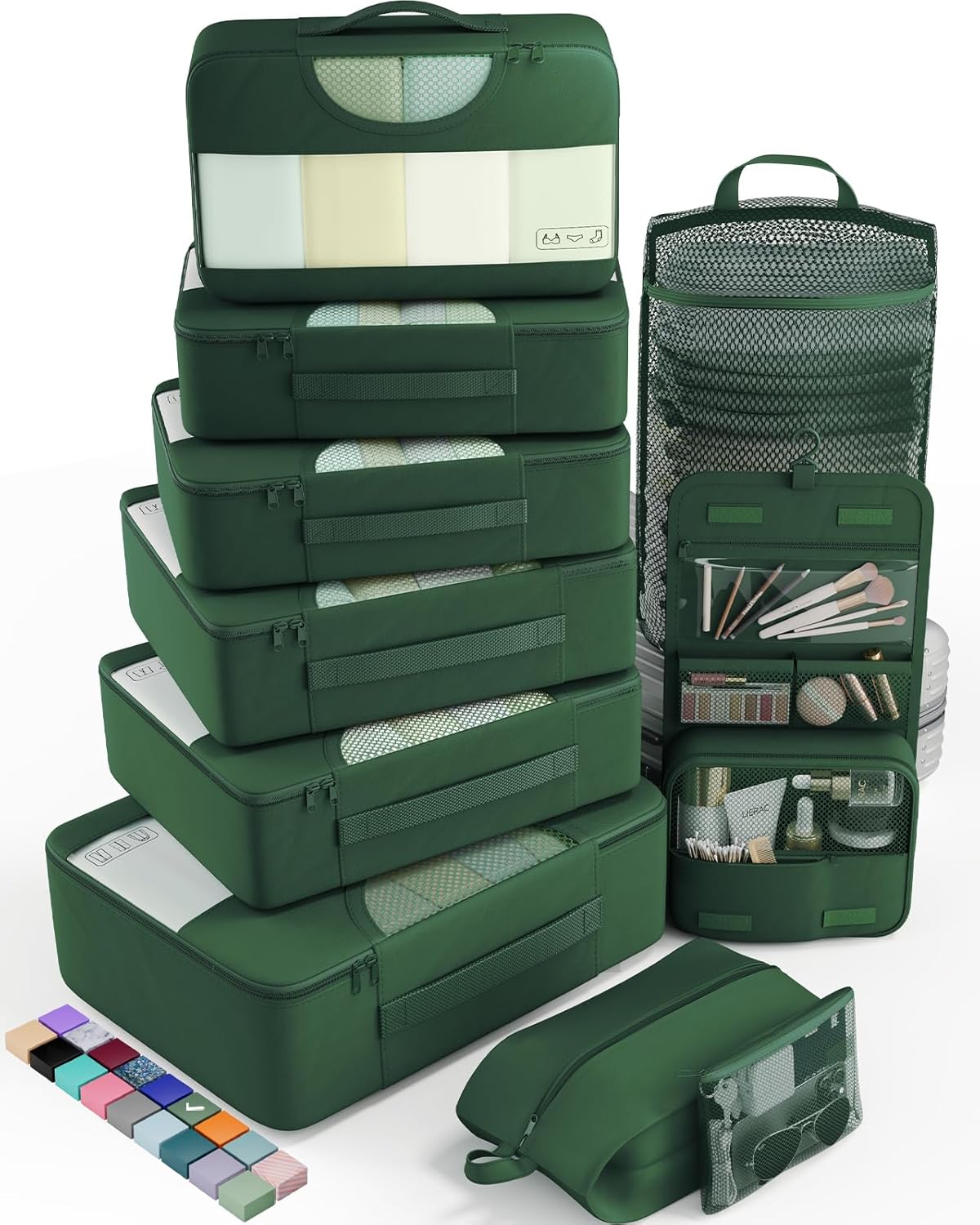 Veken | 10 Set | Packing Cube | Jungle Green - aborderproducts