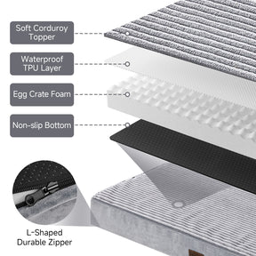 OhGeni | Flat Dog Bed | 35" | Gray - aborderproducts