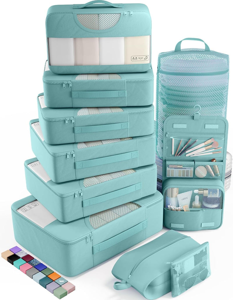 Veken | 10 Set | Packing Cube | Navy Gray-zoom-