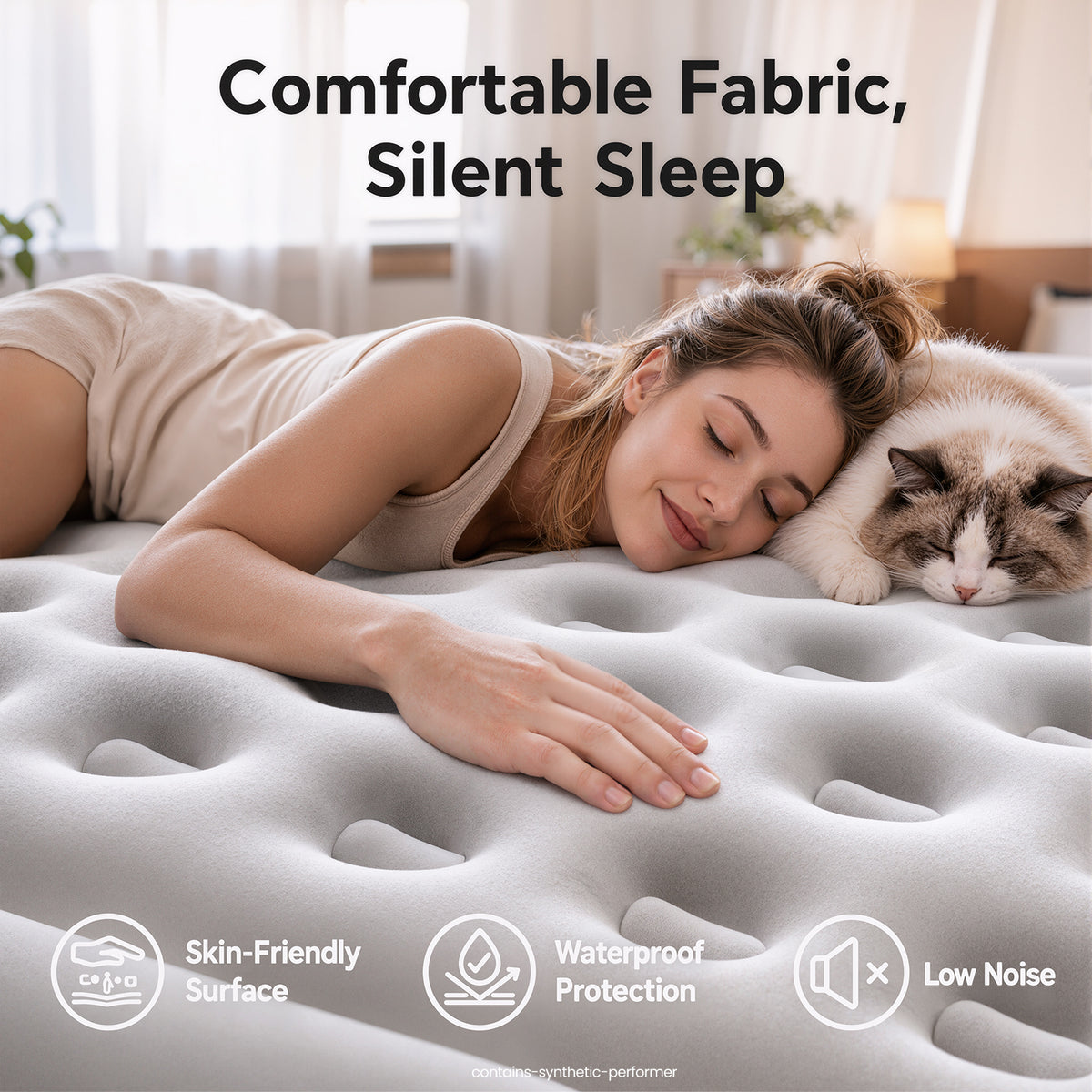 OlarHike 20" H King Air Mattress with Built in Pump,Inflatable Bed, 850lb