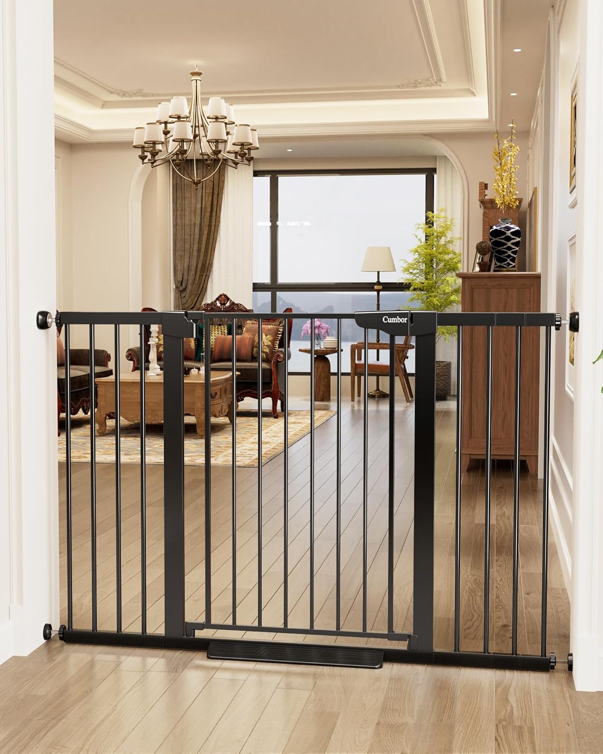 CUMBOR | SAFETY GATE | 29.7-54.2"W x 36"H | BLACK