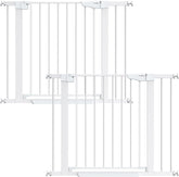 Cumbor 2 Pack| 29.7"-40.6" x 30.5" | Baby Gate for Stairs | Mom's Choice Awards Winner | White - aborderproducts